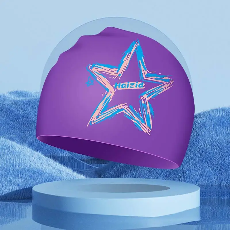 Swimming Cap for Women with Long Hair, Large Size, High Aesthetic Value, Waterproof, Large Head Circumference, Adult Silicone, High Elasticity, Non-Tightening on the Head, for Swimming