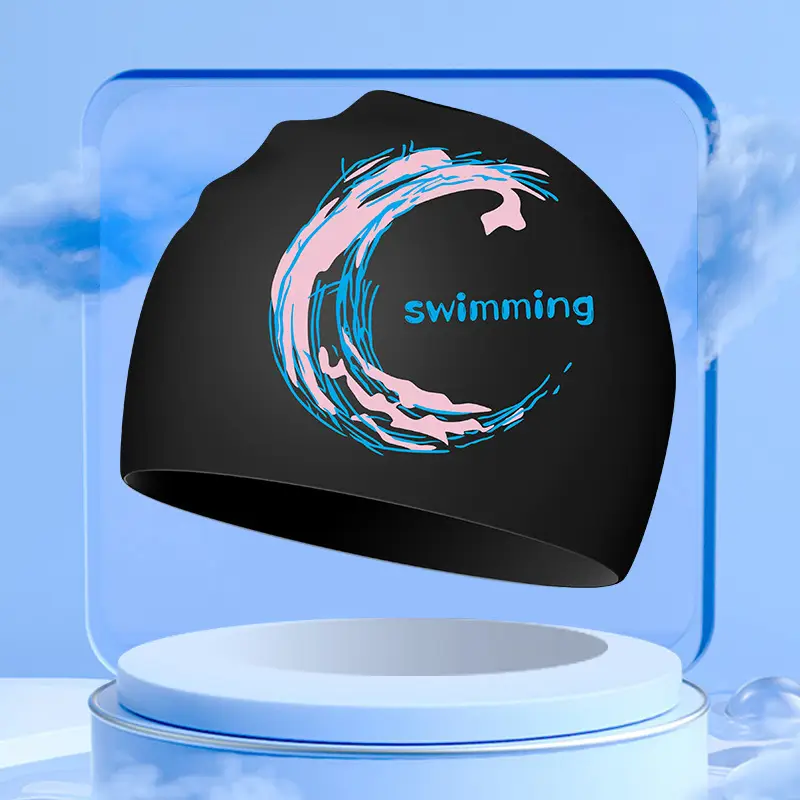 Swimming Cap for Women with Long Hair, Large Size, High Aesthetic Value, Waterproof, Large Head Circumference, Adult Silicone, High Elasticity, Non-Tightening on the Head, for Swimming