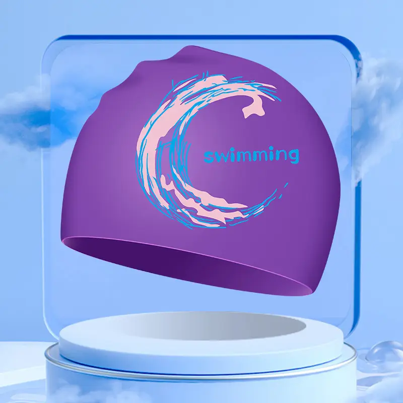 Swimming Cap for Women with Long Hair, Large Size, High Aesthetic Value, Waterproof, Large Head Circumference, Adult Silicone, High Elasticity, Non-Tightening on the Head, for Swimming