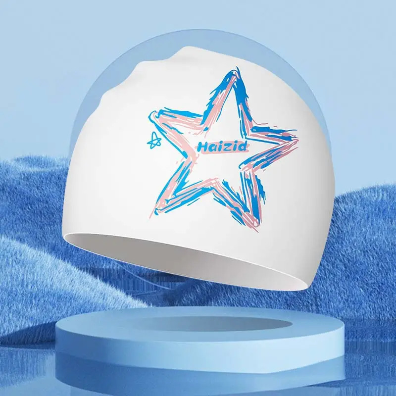 Swimming Cap for Women with Long Hair, Large Size, High Aesthetic Value, Waterproof, Large Head Circumference, Adult Silicone, High Elasticity, Non-Tightening on the Head, for Swimming