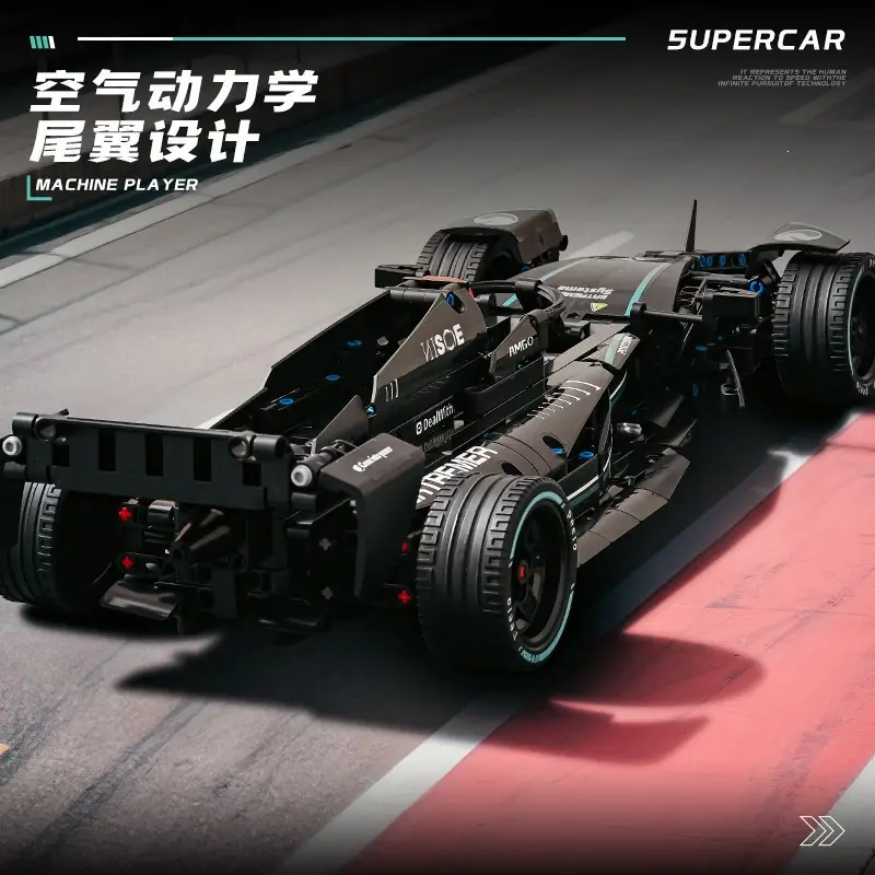 Cross-Border New Product F1 Formula Racing Car Building Blocks Remote Control Sports Car Technology Mechanical Set Children's Assembly Toys for Boys