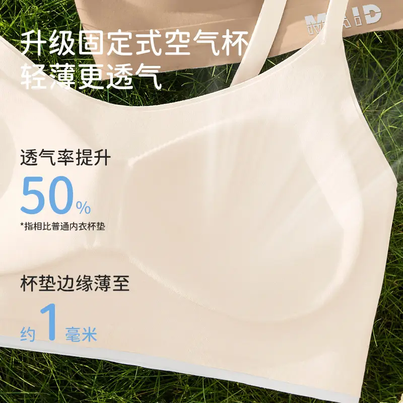 Girls' Underwear for Students, Junior High School Girls, Development Period, Girls' Vests, Sports Shock-Proof Bras for High School Students and Teenagers