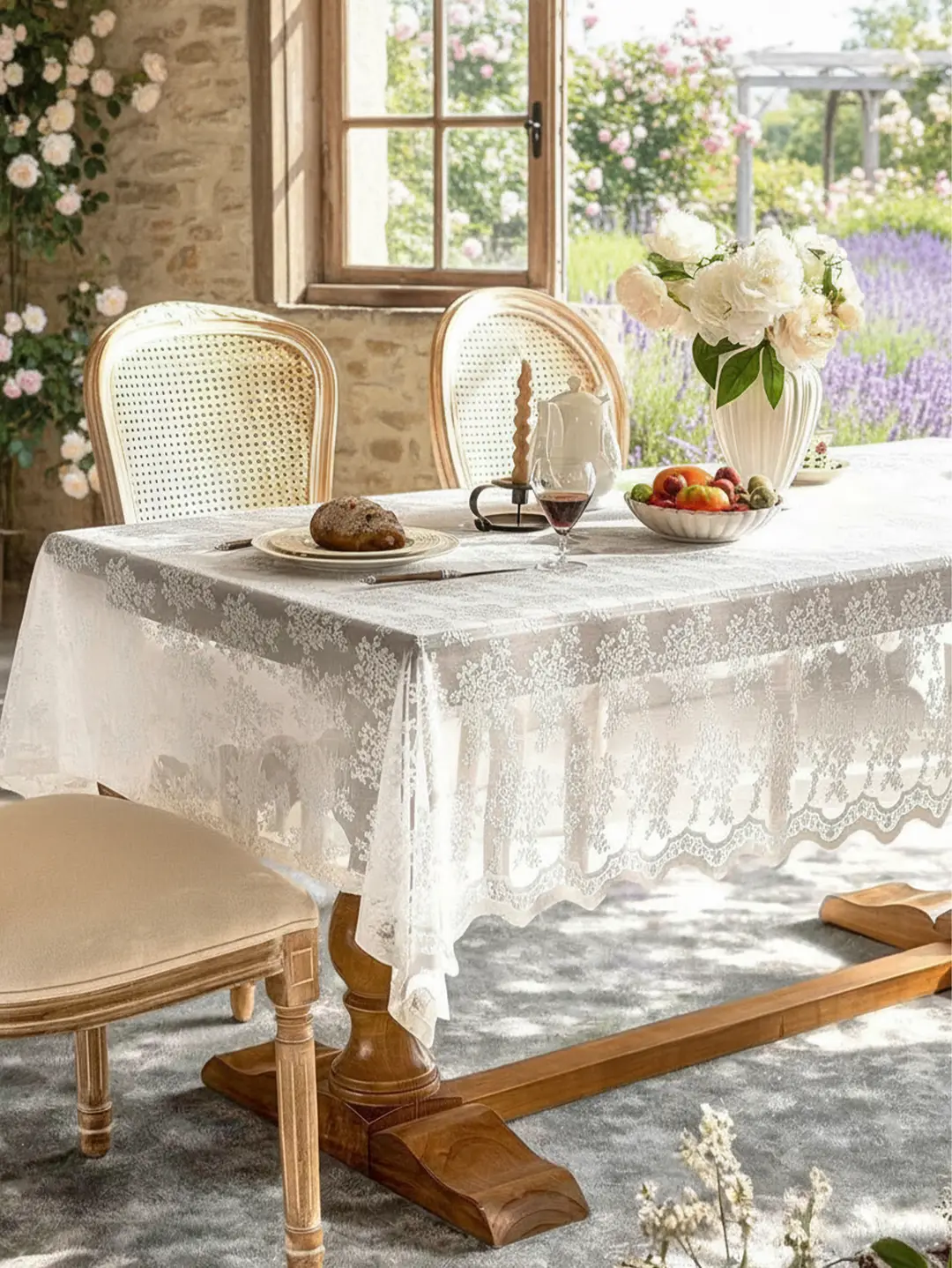 French-style lace tablecloth, rectangular, high-end, suitable for weddings, coffee table cloth, photography prop, hollowed-out European-style romantic background cloth — feature 9