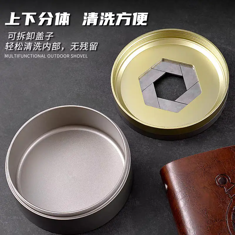 Aluminum alloy creative rotatable and collapsible ashtray with lid, new model for car and home desktop, high-end ashtray - Image 6