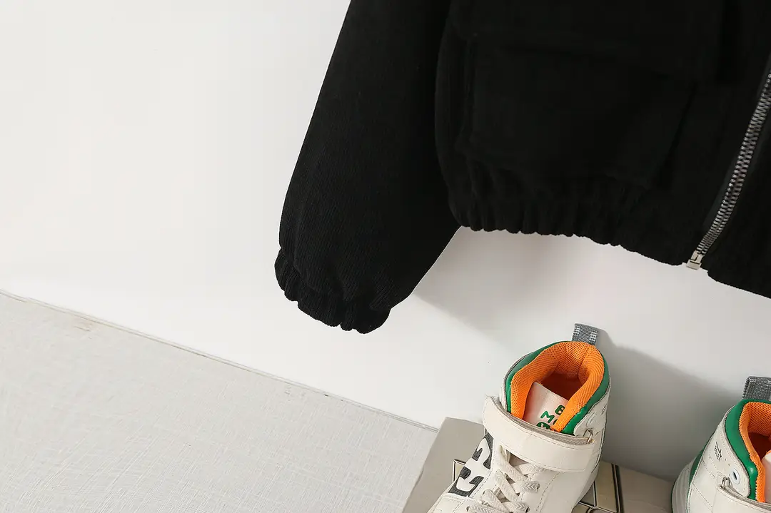 Direct sales from the source factory: girls' short zip-up jacket with hood, casual sporty style, fashionable new spring children's clothing — feature 23