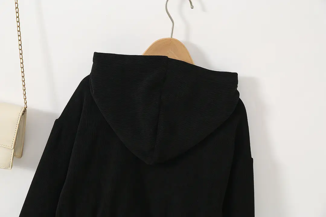 Direct sales from the source factory: girls' short zip-up jacket with hood, casual sporty style, fashionable new spring children's clothing — feature 24