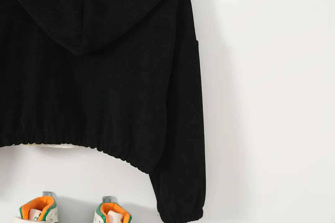 Direct sales from the source factory: girls' short zip-up jacket with hood, casual sporty style, fashionable new spring children's clothing — feature 25