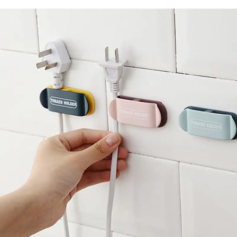 Plug Holder, Wall Power Cord Organizer, Cable Organizer, Desktop Network Cable Clamp