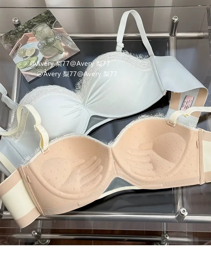 "Twilight Star Spirit" Eyelash Lace~ Three-Dimensional Half-Cup Bra for Women with Small Busts, Push-Up and Lift-Up Effect, Enhancing Appearance — feature 11