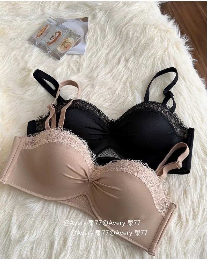 "Twilight Star Spirit" Eyelash Lace~ Three-Dimensional Half-Cup Bra for Women with Small Busts, Push-Up and Lift-Up Effect, Enhancing Appearance — feature 12