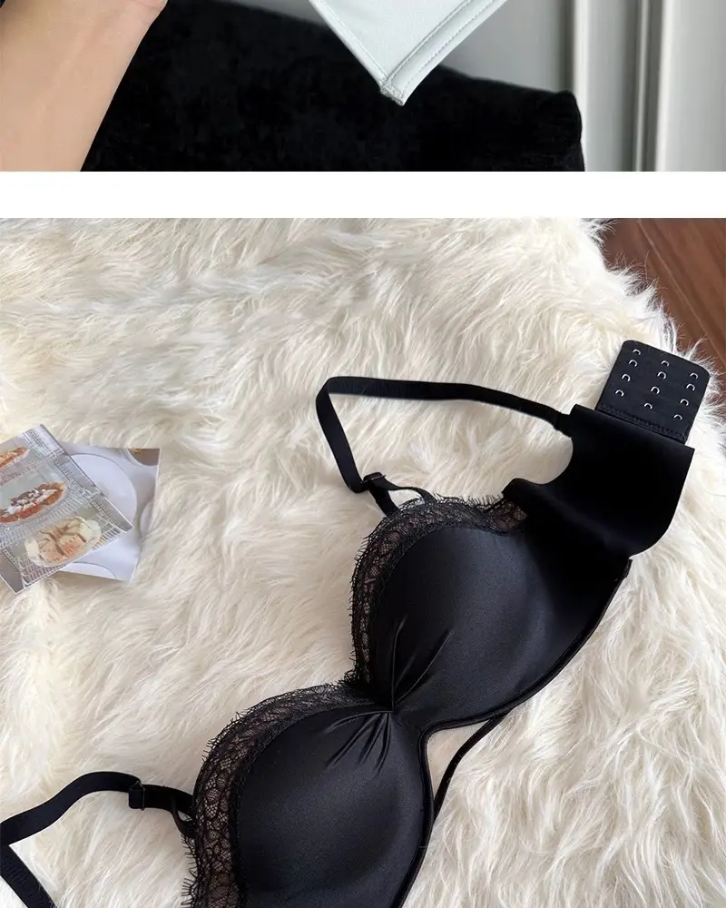 "Twilight Star Spirit" Eyelash Lace~ Three-Dimensional Half-Cup Bra for Women with Small Busts, Push-Up and Lift-Up Effect, Enhancing Appearance — feature 5