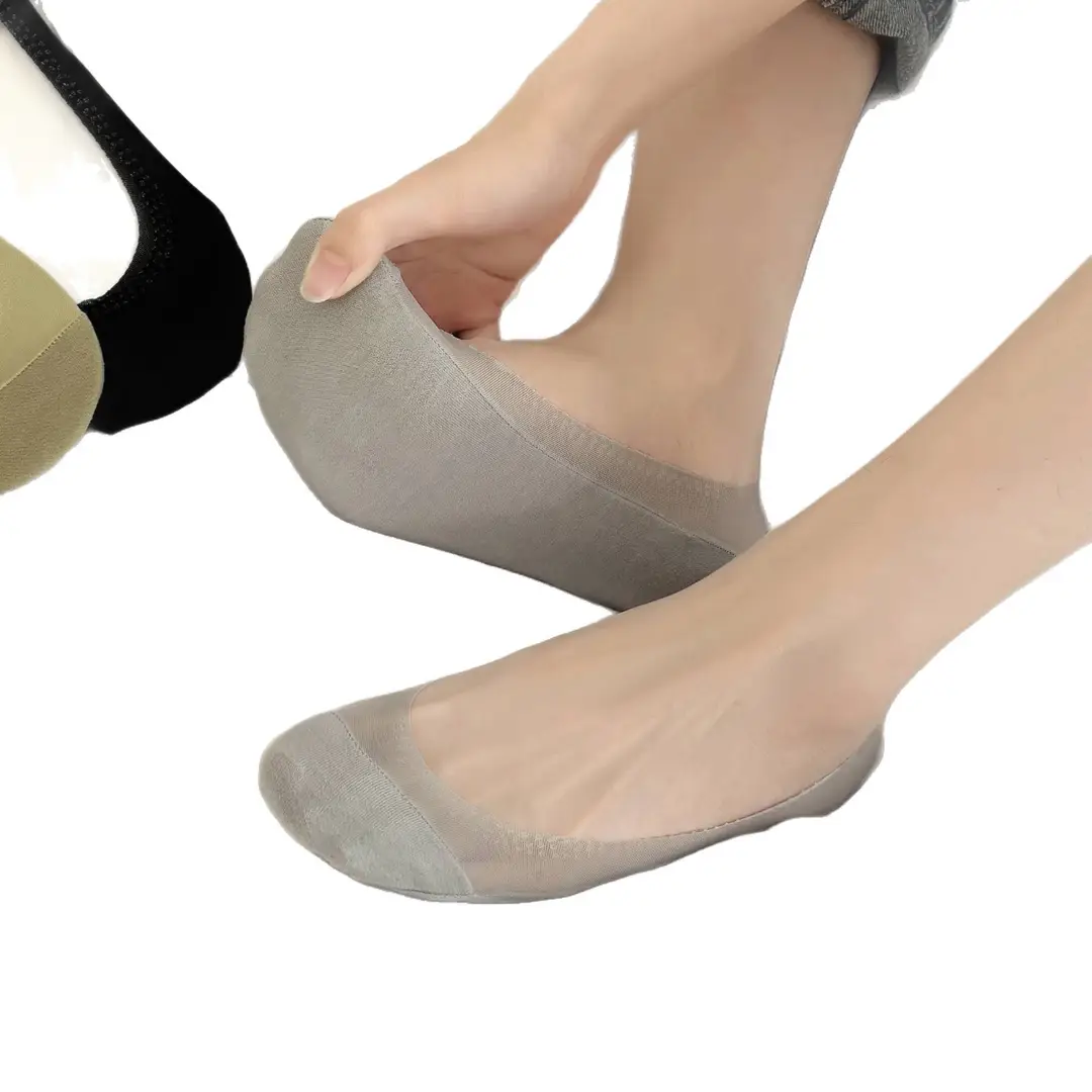 Ice Silk Boat Socks for Women, Summer Thin Style, Low-Cut, Non-Slip, Invisible Socks, Single Shoe Cotton Sock Sole, 2026 New Model