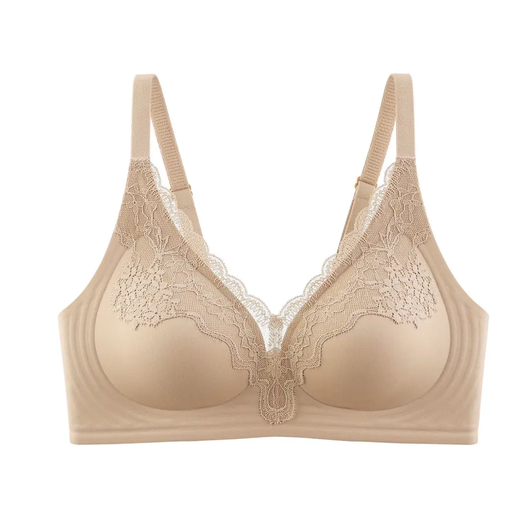 New Style Liquid Foundation-Like Seamless Lace Underwear for Women, Jelly Soft Support, No Underwire, No Empty Cups, Ultra-Soft Thin Bra