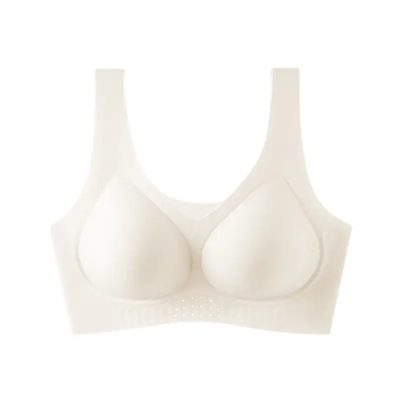 Plus-Size Breathable Invisible Seamless Foundation Bra 100kg That Gathers Side Breasts and Prevents Sagging, Made of Mulberry Silk