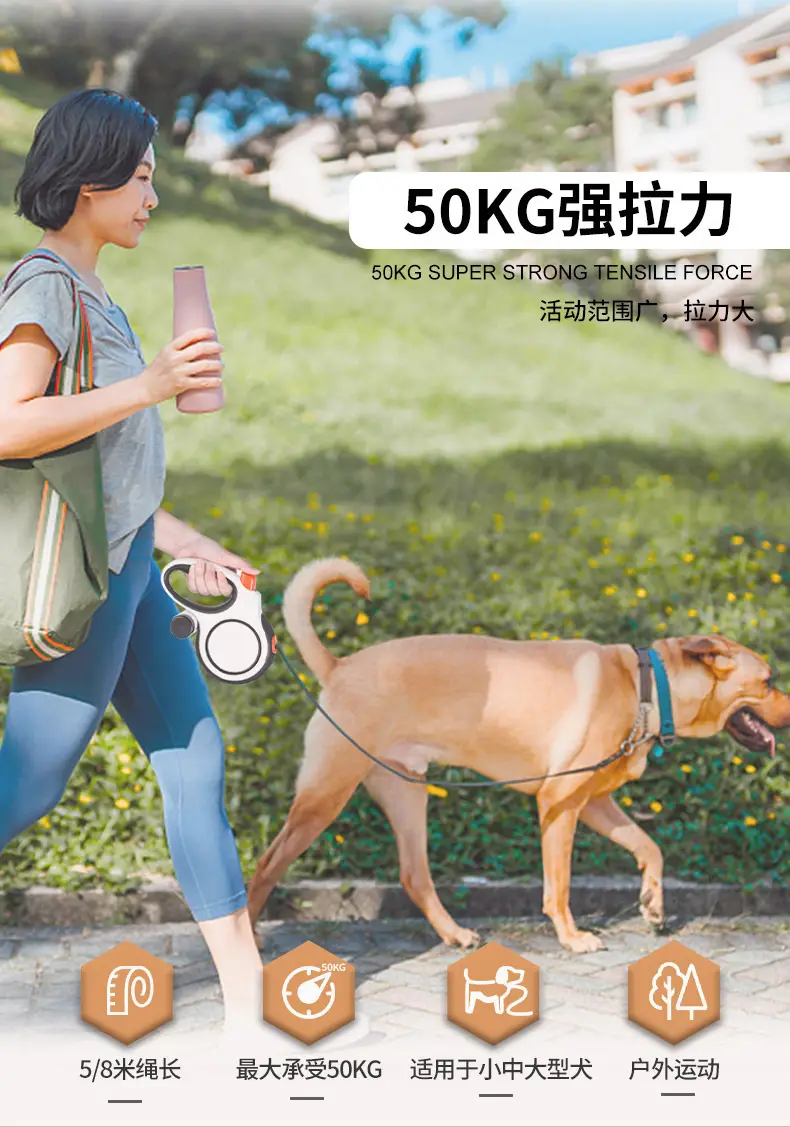 Cross-Border Automatic Retractable Dog Leash, Anti-Explosion Dog Leash, Pet Leash for Medium and Large Dogs, Dog Leash — feature 4