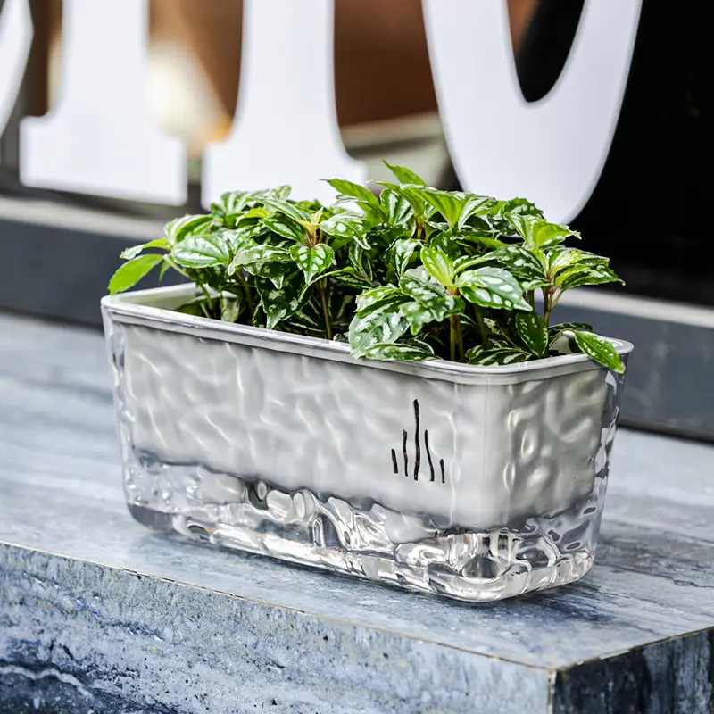 Rectangular Self-Watering Lazy Flower Pot for Home Balcony Hydroponics, No Need for Watering, Breathable Root-Controlling Plastic Planting Pot