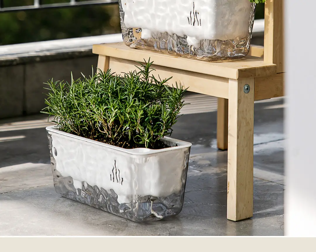 Rectangular Self-Watering Lazy Flower Pot for Home Balcony Hydroponics, No Need for Watering, Breathable Root-Controlling Plastic Planting Pot — feature 15