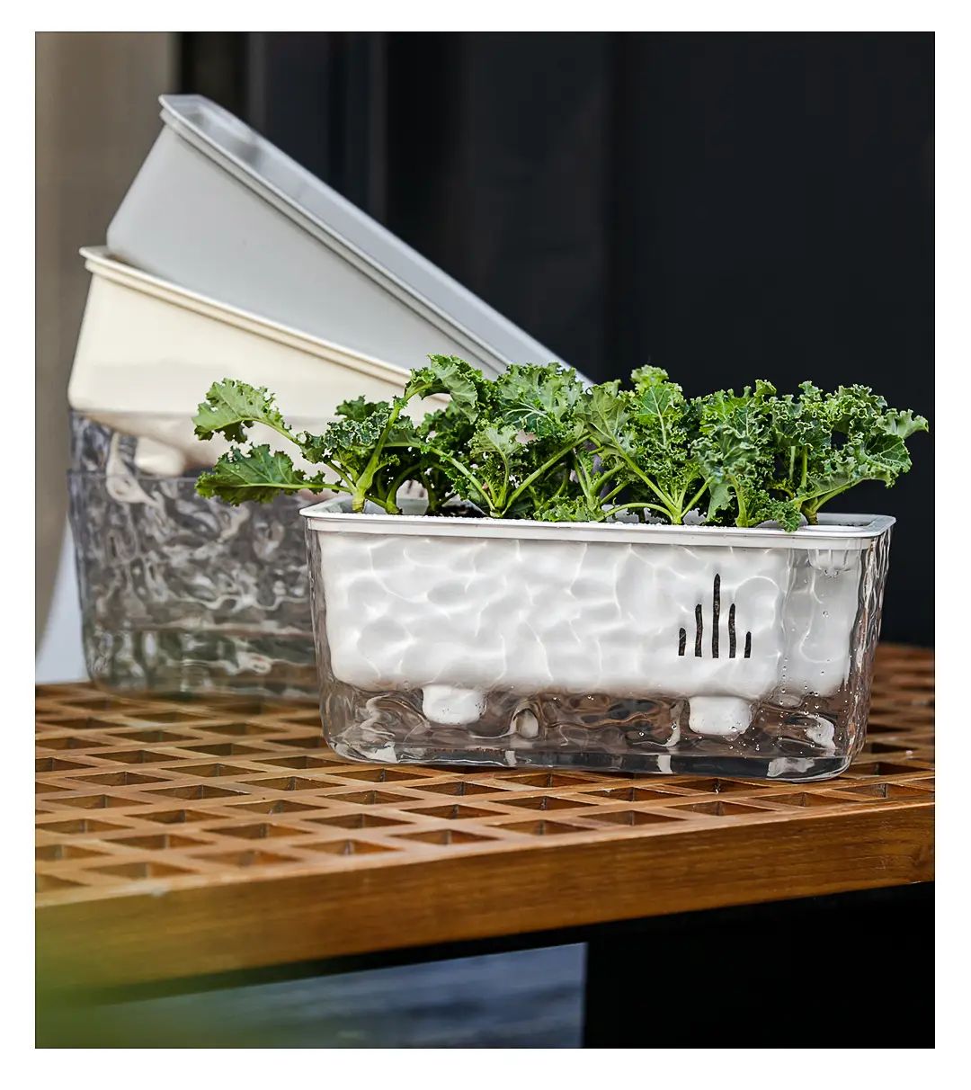 Rectangular Self-Watering Lazy Flower Pot for Home Balcony Hydroponics, No Need for Watering, Breathable Root-Controlling Plastic Planting Pot — feature 18