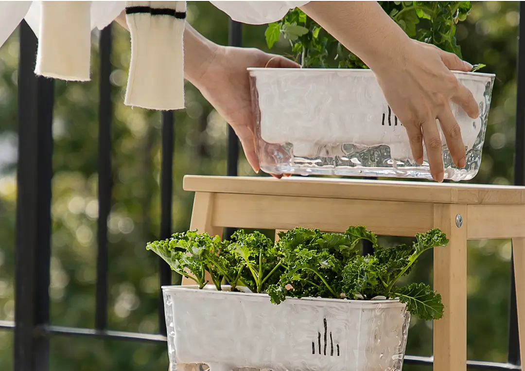 Rectangular Self-Watering Lazy Flower Pot for Home Balcony Hydroponics, No Need for Watering, Breathable Root-Controlling Plastic Planting Pot — feature 21