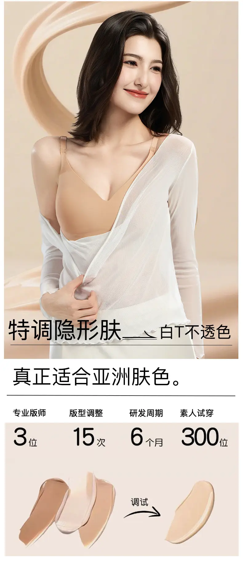 Rabbit Ear Seamless Bra for Women, Wireless, Side Breast Gathering, Thin Style, Minimizes Large Bust, Soft Support Jelly Bra — feature 12