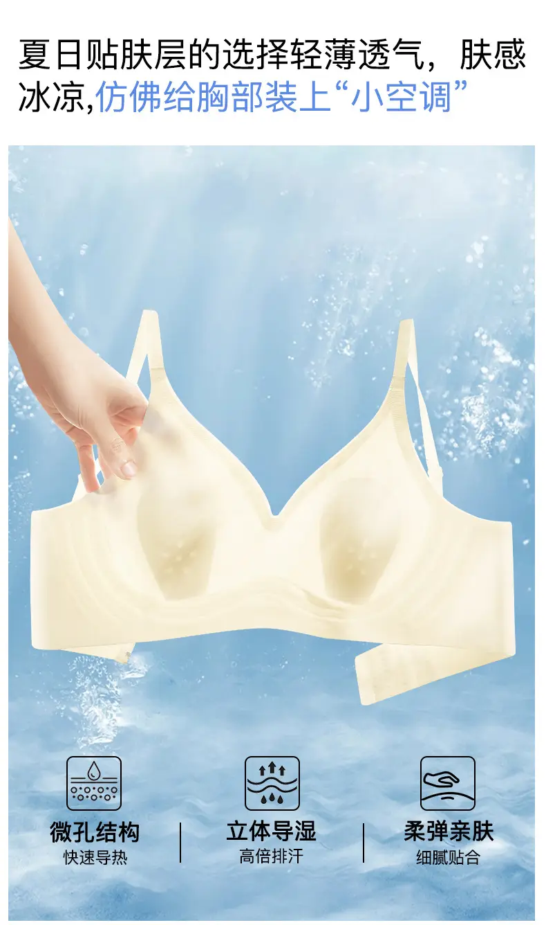 Rabbit Ear Seamless Bra for Women, Wireless, Side Breast Gathering, Thin Style, Minimizes Large Bust, Soft Support Jelly Bra — feature 13