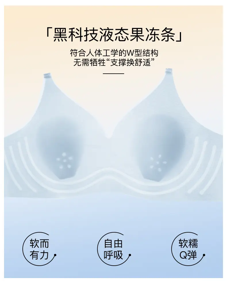 Rabbit Ear Seamless Bra for Women, Wireless, Side Breast Gathering, Thin Style, Minimizes Large Bust, Soft Support Jelly Bra — feature 9