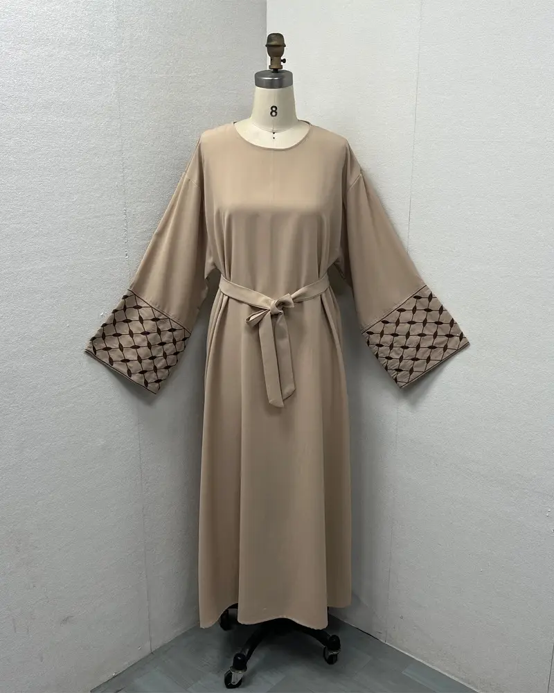 F437 Foreign Trade Women's Clothing Cross-Border Embroidered Loose Plus-Size Pullover Long Dress Fashionable Outerwear Loose Embroidered Long Dress — feature 10