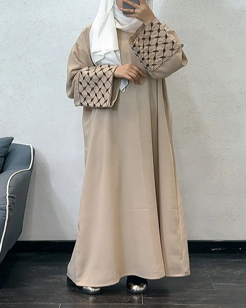 F437 Foreign Trade Women's Clothing Cross-Border Embroidered Loose Plus-Size Pullover Long Dress Fashionable Outerwear Loose Embroidered Long Dress — feature 3