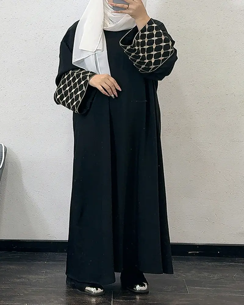F437 Foreign Trade Women's Clothing Cross-Border Embroidered Loose Plus-Size Pullover Long Dress Fashionable Outerwear Loose Embroidered Long Dress — feature 6