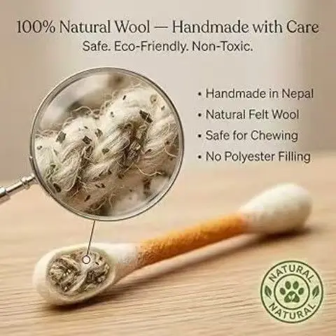 Cat Toy Made of Pure Wool Felt, Large Cotton Swab Teaser Stick, Teeth Cleaning and Chewing Toy, Self-Entertainment and Boredom Relief, Catnip Sniffing Pet Toy — feature 10