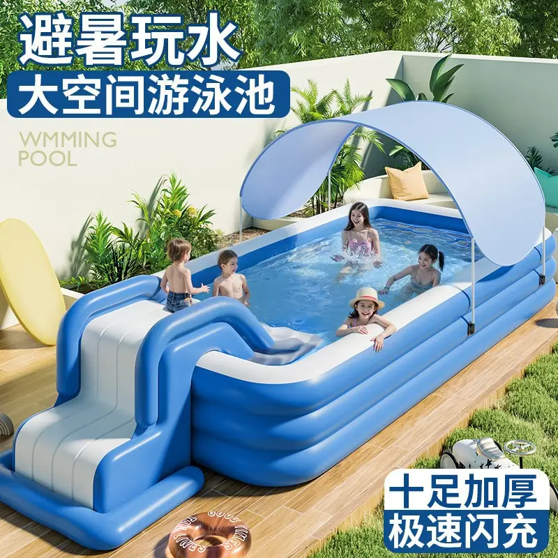 New Pvc Children's Inflatable Swimming Pool, Large Family Outdoor Pool, Thickened Plastic Baby Swimming Pool — feature 2