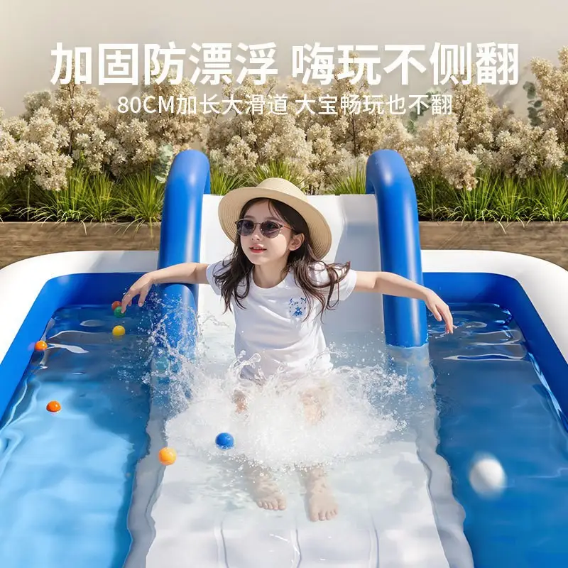 New Pvc Children's Inflatable Swimming Pool, Large Family Outdoor Pool, Thickened Plastic Baby Swimming Pool — feature 3