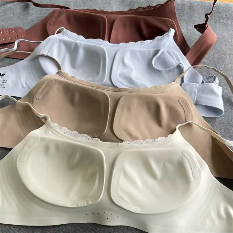 0596 Women's New Style Original Milk Leather Tube Top Lace Trim Underwear, Soft 10A Antibacterial Comfortable Breathable Bra — feature 7