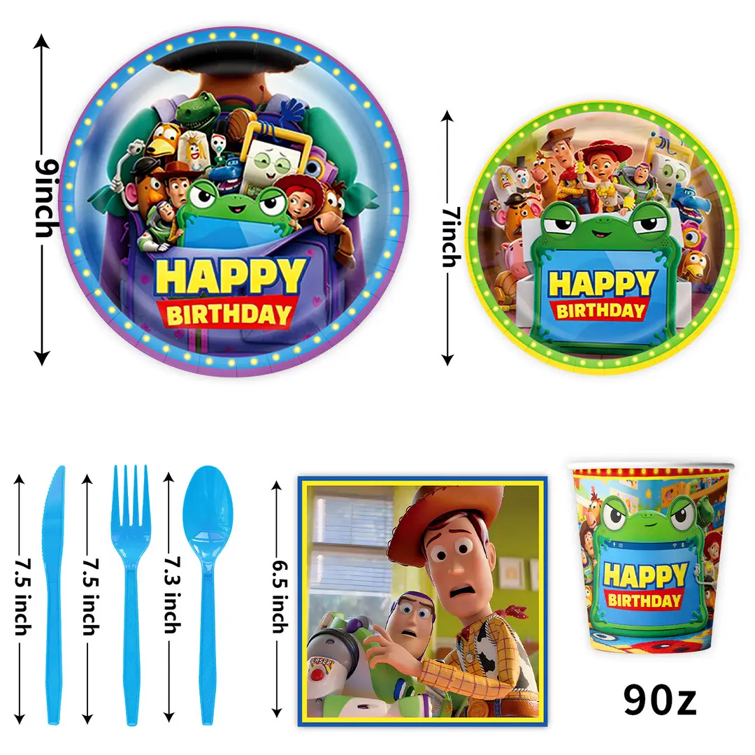Toy Story Themed Children's Birthday Party Set Decoration Flags Balloons Cake Toppers Scene Setup Supplies