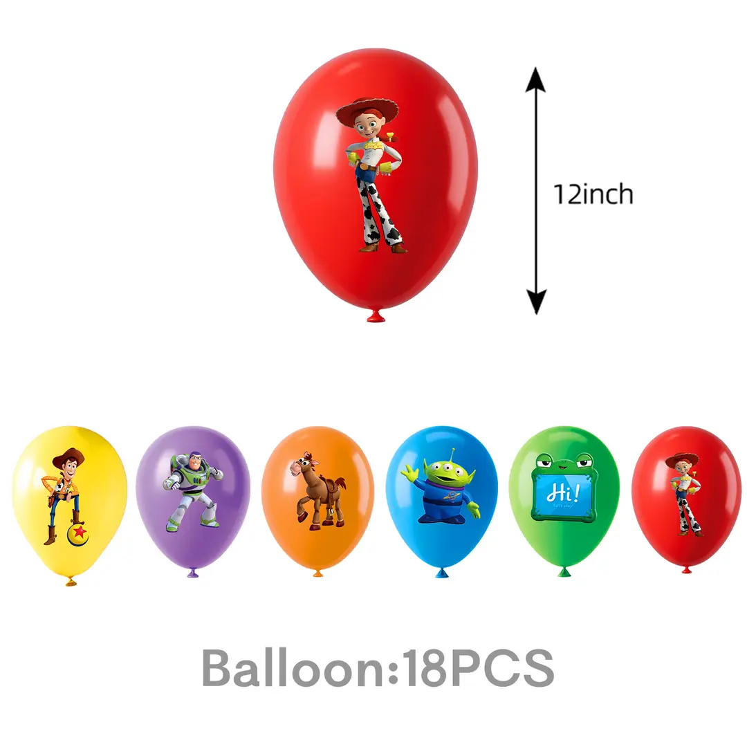 Toy Story Themed Children's Birthday Party Set Decoration Flags Balloons Cake Toppers Scene Setup Supplies — feature 16