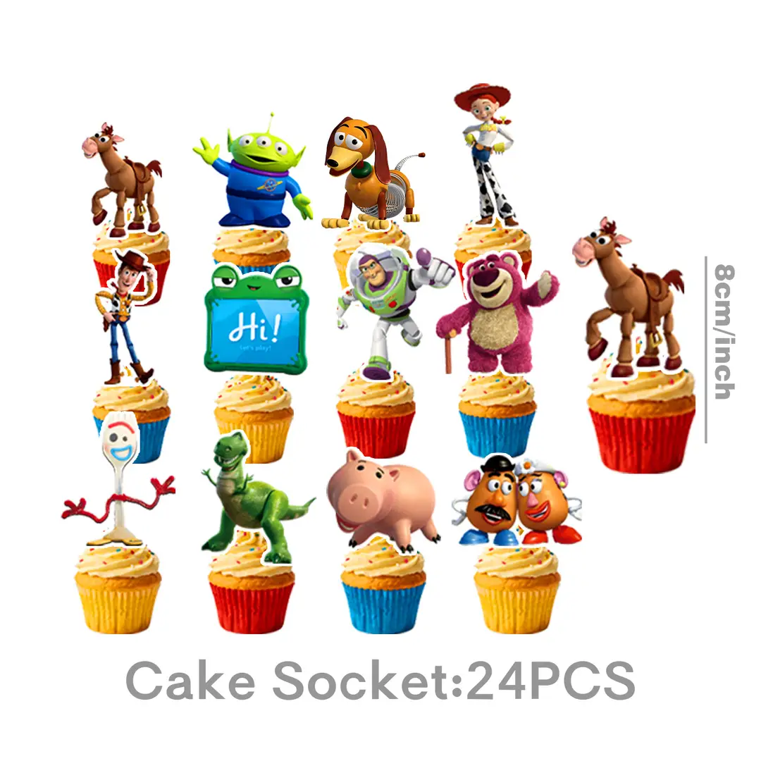Toy Story Themed Children's Birthday Party Set Decoration Flags Balloons Cake Toppers Scene Setup Supplies