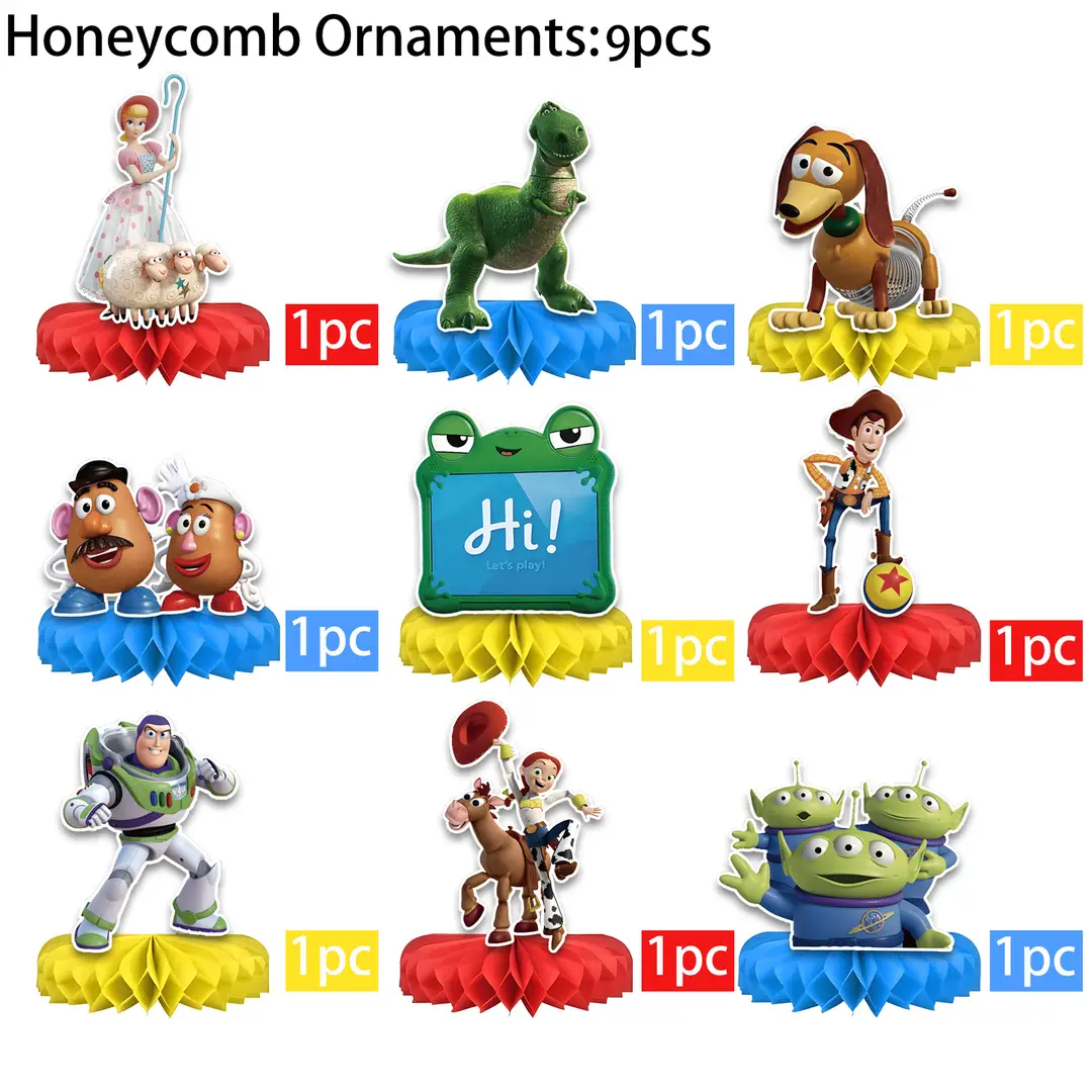 Toy Story Themed Children's Birthday Party Set Decoration Flags Balloons Cake Toppers Scene Setup Supplies