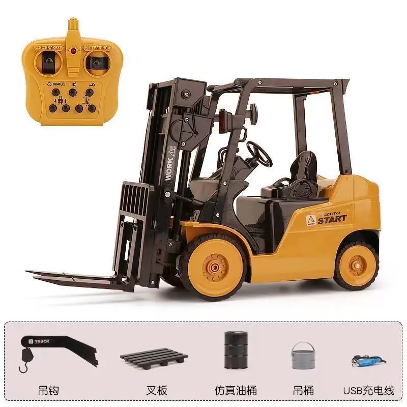 Children's Electric Forklift Engineering Vehicle Toy Alloy Loader Lifting Crane Model Boy's Birthday Gift Car — feature 6