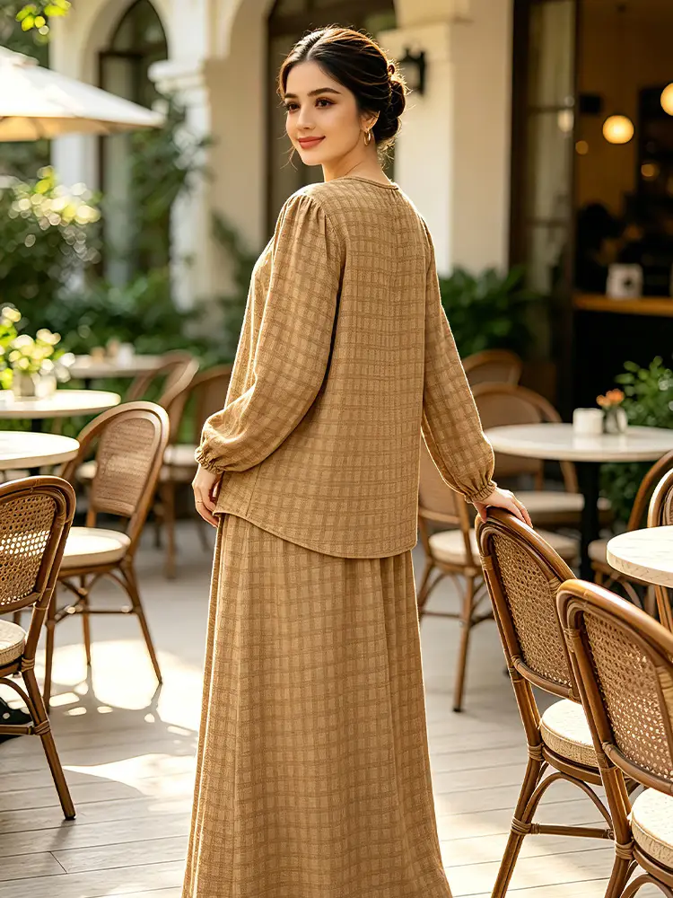 Cross-Border Malaysian Clothing Pakaian Malaysia Business Tk Large Size Jacquard Two-Piece Women's Clothing Factory