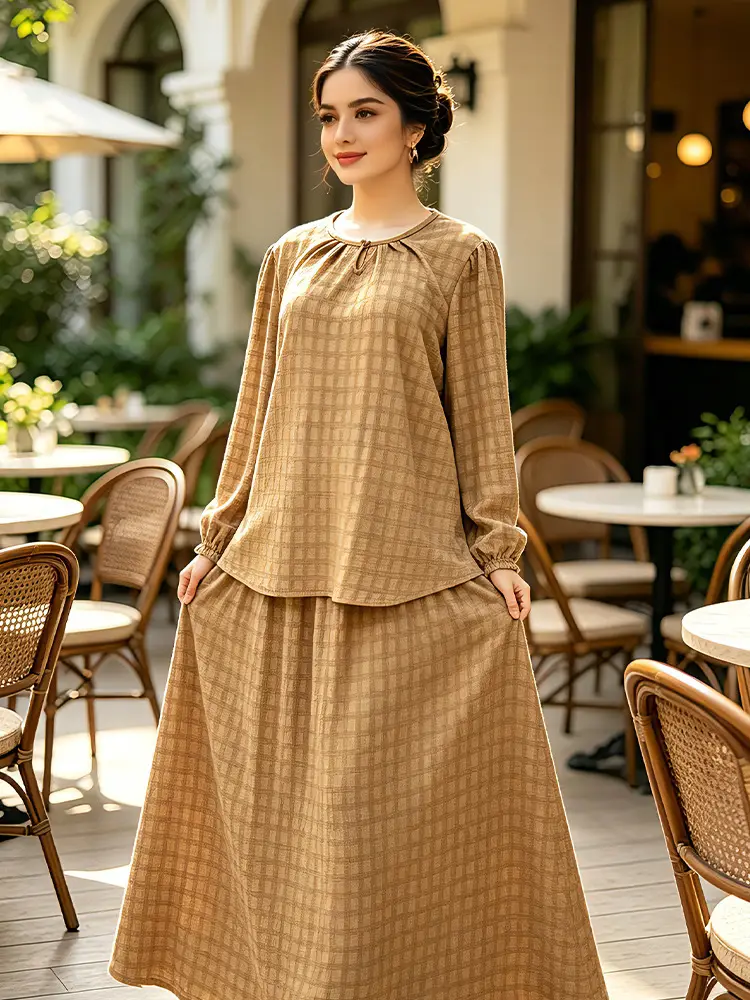 Cross-Border Malaysian Clothing Pakaian Malaysia Business Tk Large Size Jacquard Two-Piece Women's Clothing Factory