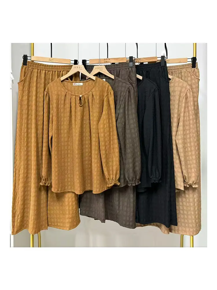 Cross-Border Malaysian Clothing Pakaian Malaysia Business Tk Large Size Jacquard Two-Piece Women's Clothing Factory
