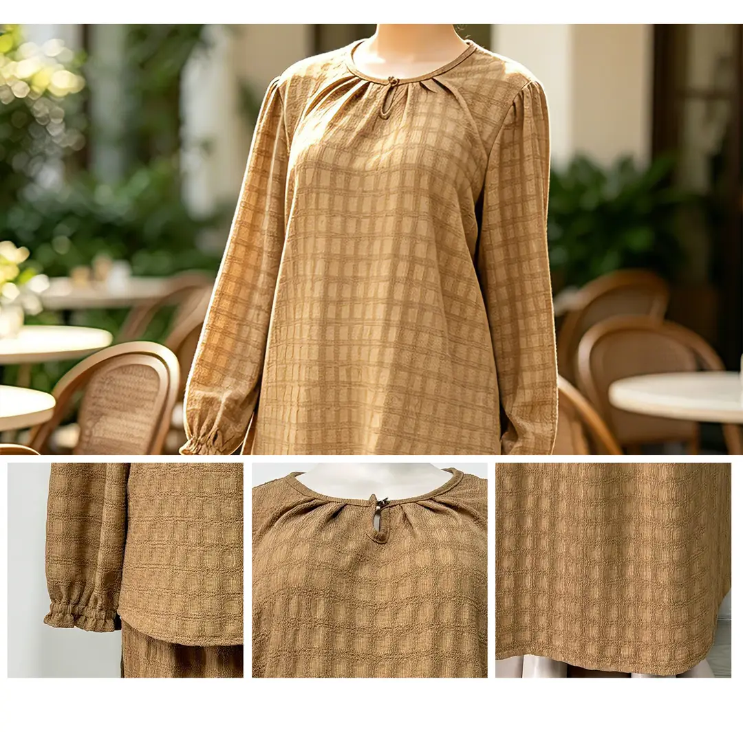 Cross-Border Malaysian Clothing Pakaian Malaysia Business Tk Large Size Jacquard Two-Piece Women's Clothing Factory — feature 6