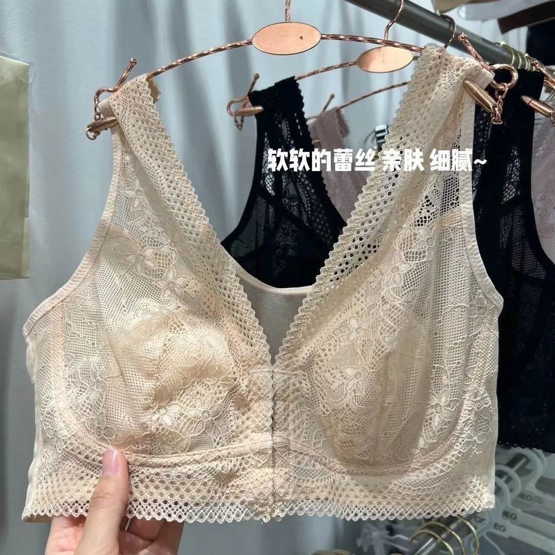 Plus-Size Ultra-Thin Export Original Rabbit Ear Design Summer Front-Clasp Bra Without Underwire Breathable Large Size Bra