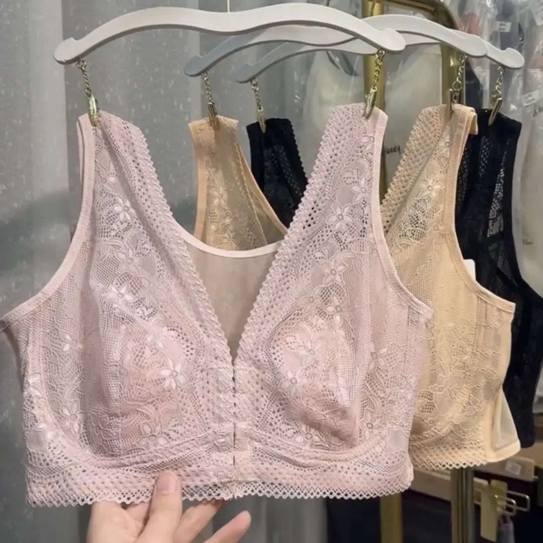 Plus-Size Ultra-Thin Export Original Rabbit Ear Design Summer Front-Clasp Bra Without Underwire Breathable Large Size Bra