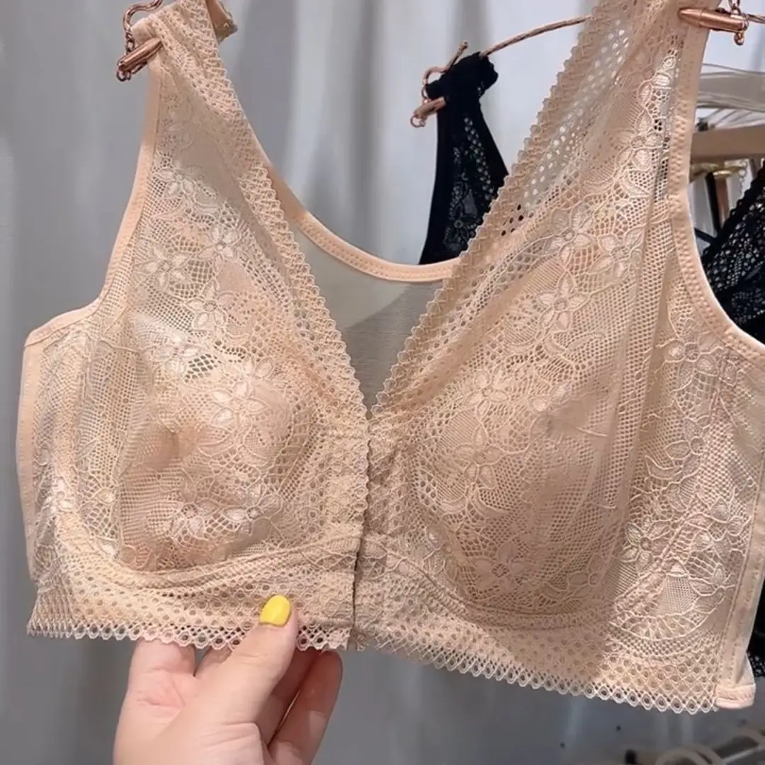 Plus-Size Ultra-Thin Export Original Rabbit Ear Design Summer Front-Clasp Bra Without Underwire Breathable Large Size Bra
