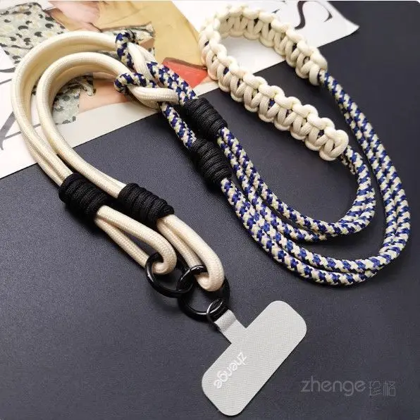 Ins Creative Flower Woven Three-In-One Lanyard Long Cross-Body Wearable Mobile Phone Lanyard Outdoor Camera Anti-Lost Rope