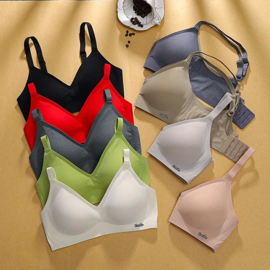 B78 Seamless Nude Feel Underwear for Women, Jelly Soft Support, Side Breast Adjustment, Wireless Ultra-Thin Bra
