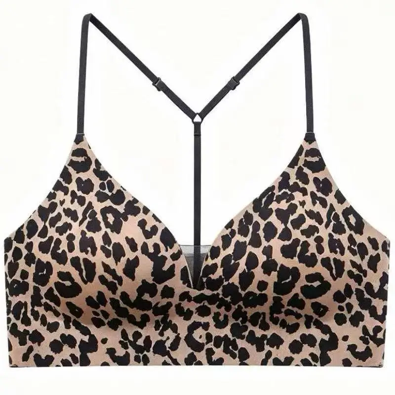 New Fashionable Y-Shaped Rhinestone Backless Seamless Bra, Lightweight and Sexy Deep V Pure Desire Camisole Lingerie for Women, Comfortable and Breathable