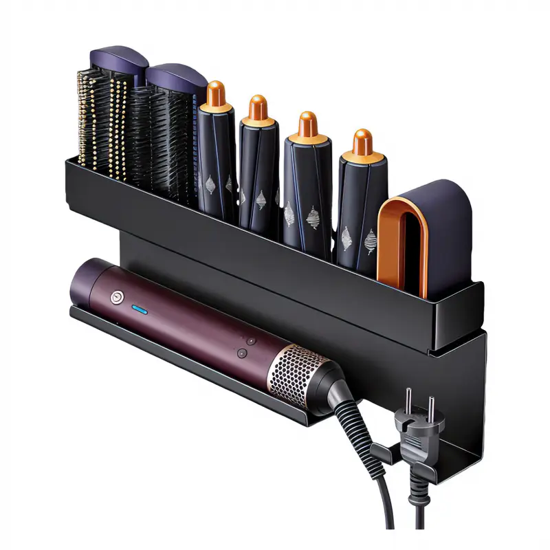 Dyson Curling Iron Storage Rack, No-Drill Wall-Mounted Holder for Dyson Hair Dryer and Styling Tools