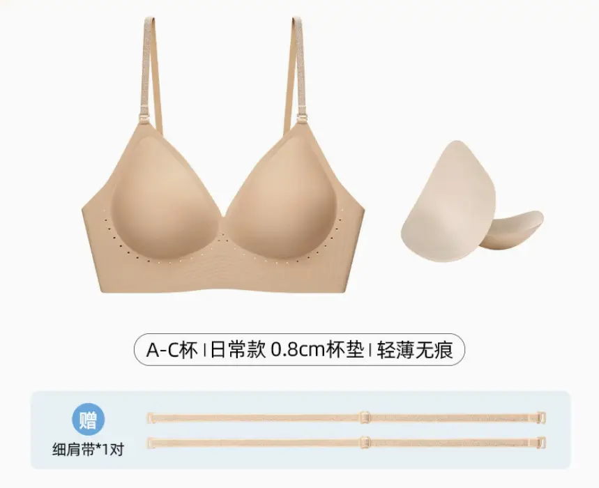 Secretworld Foundation Liquid Makeup Backless Bra for Women, Summer Thin Style, Small Chest Gathering, Thin Straps, Seamless Backless Bra